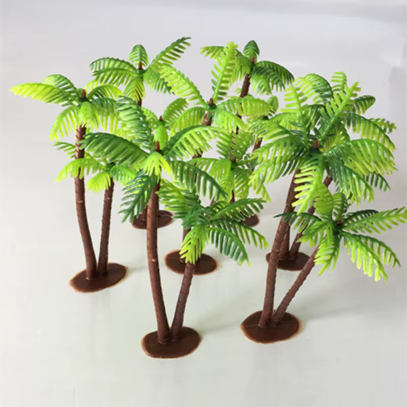 Mini plante de cocotier en plastique, 5 pièces, artisanat Micro paysage, décor d'aquarium, Figurines de bureau pour la maison