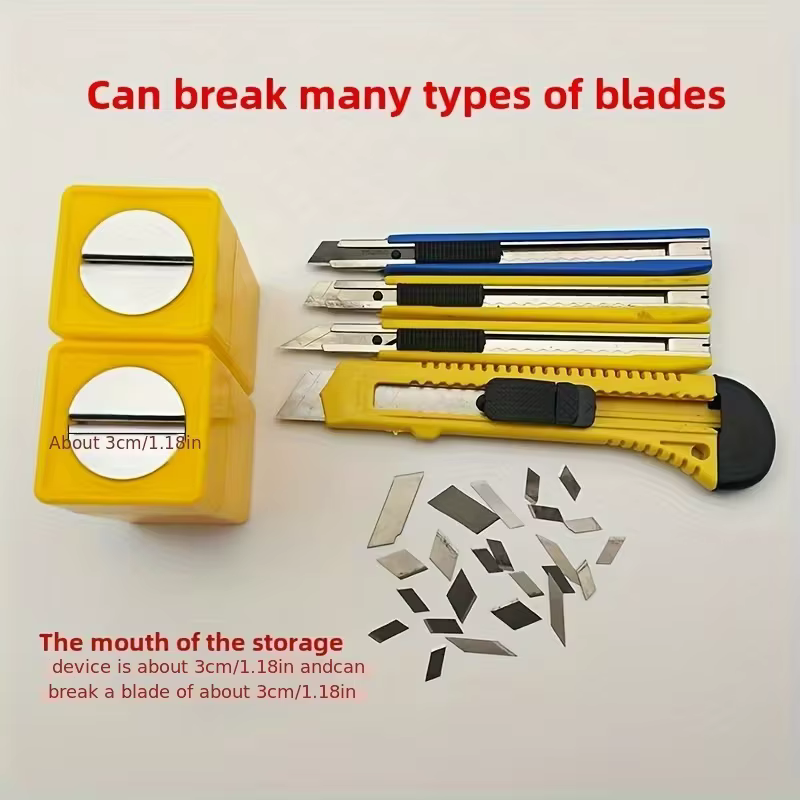 Boîte de dépose de lames de sécurité avec coupe-lames intégré - Stockage et recyclage sécurisés pour couteaux