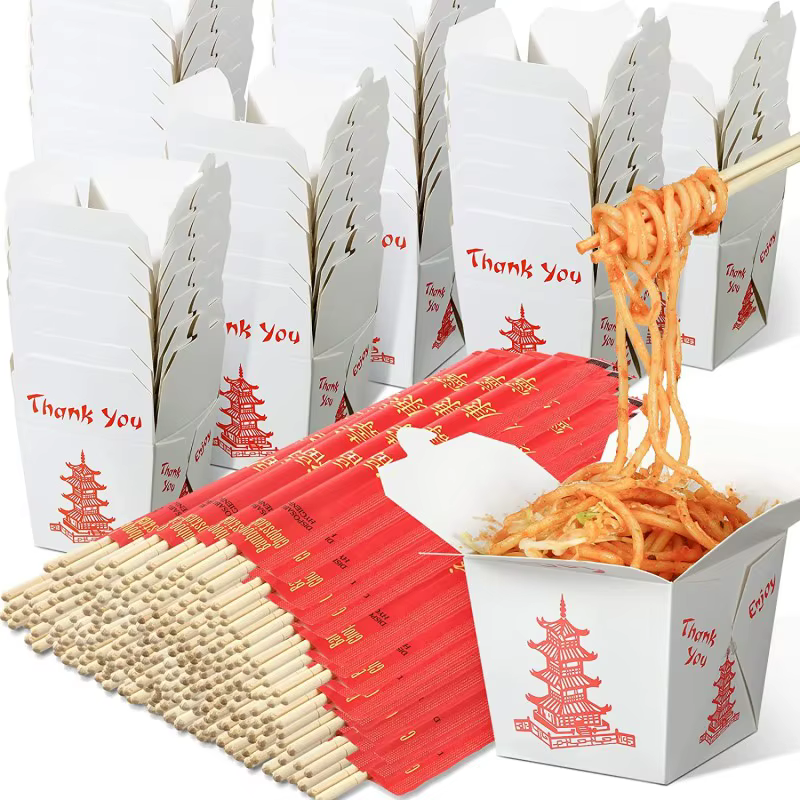Conteneurs alimentaires à emporter chinoises pagode sans poignée boîtes à nouilles jetables préparation de repas.