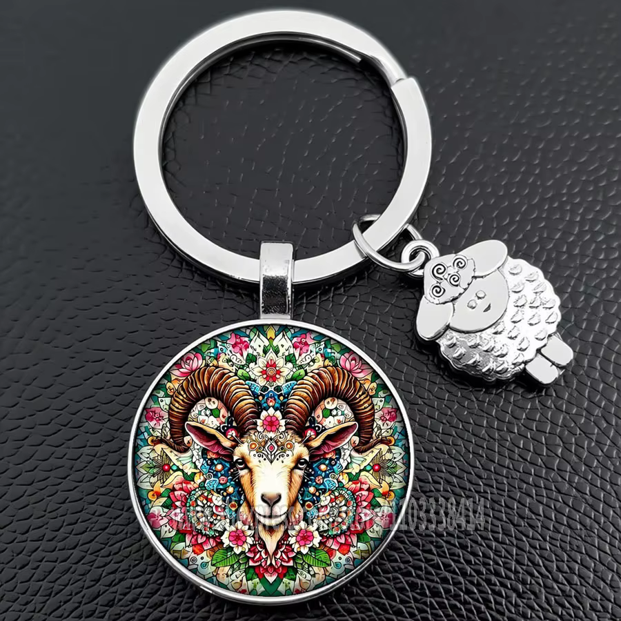 Porte-clés Rétro Mouton en Coton