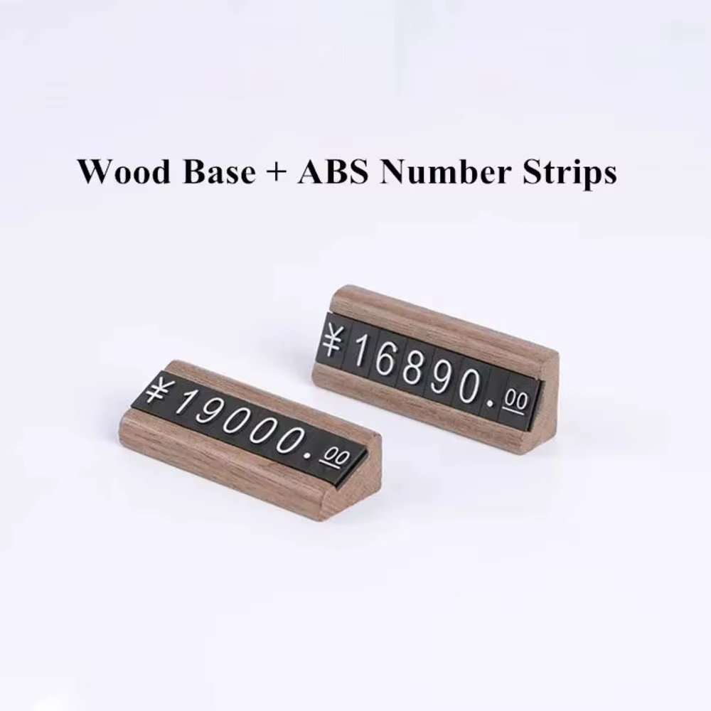 10 ensembles/boîte bijoux montre boutique numérique en plastique Base en bois prix Cubes étiquette petit