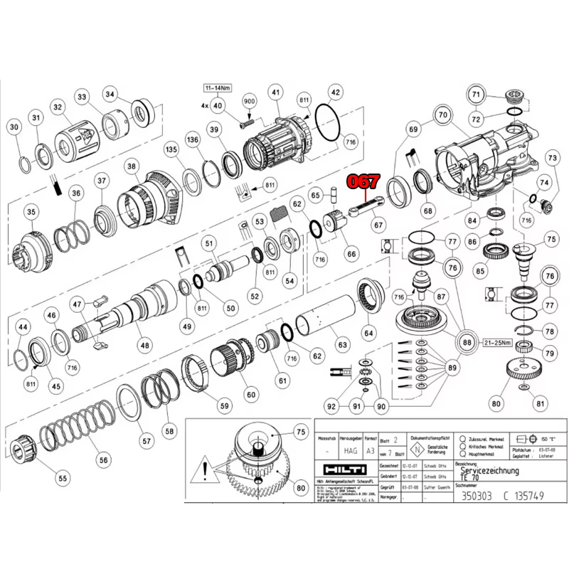 1 pièce de rechange pour tige de connexion Hilti TE 70 TE70