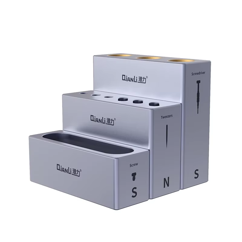 Boîte de rangement modulaire QIANLI ICube en alliage d'aluminium pour la réparation de téléphones portables