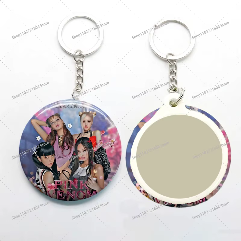 Porte-clés Kpop Blackpink tendance avec miroir pour hommes et femmes