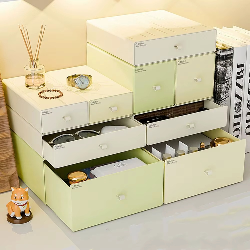 Boîte de rangement à tiroir en plastique