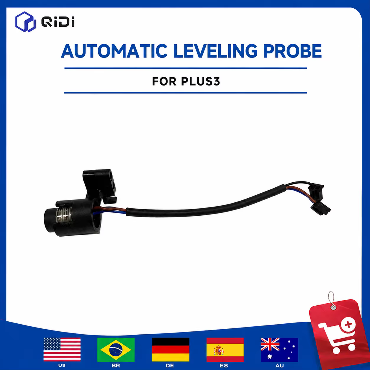 Sonde de nivellement automatique QIDI PLUS3 originale | Capteur de Proximité Inductif | Capteur de nivellement de lit sans contact pour PLUS3