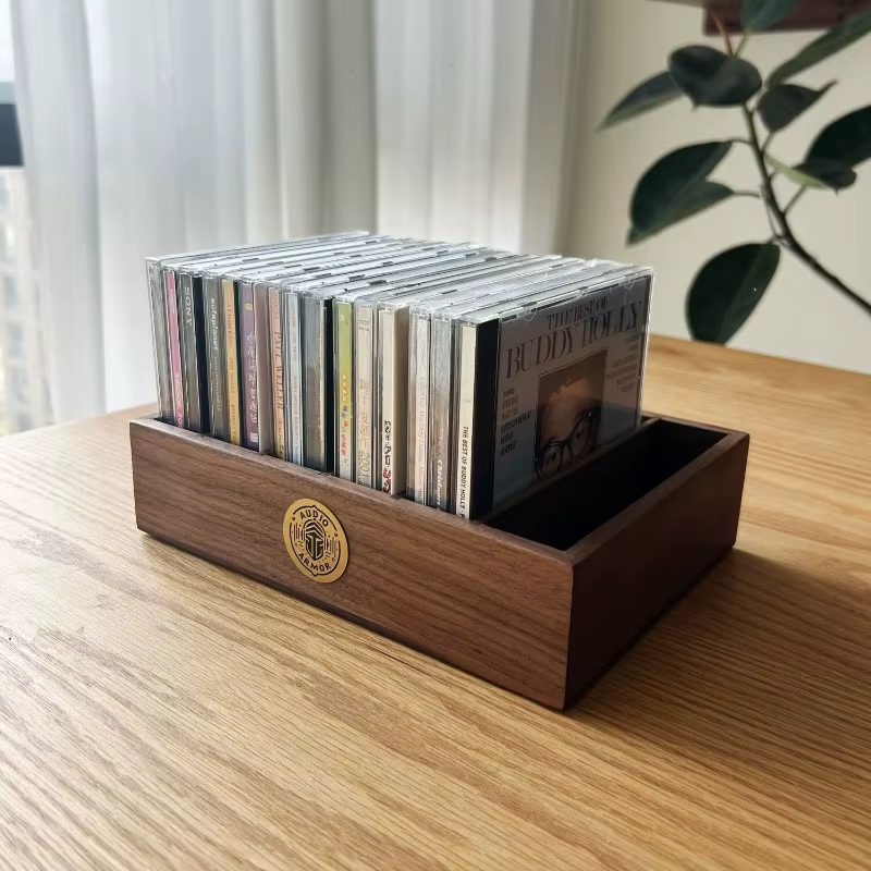 Support pour CD, jusqu'à 30 boîtes, boîte de rangement en bois pour CD, présentoir pour CD, boîtes pour films, cassettes musicales, étagère, support pour disques vinyles