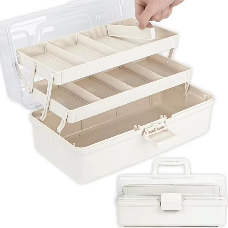 Boîte de rangement de séparation en plastique à 3 couches