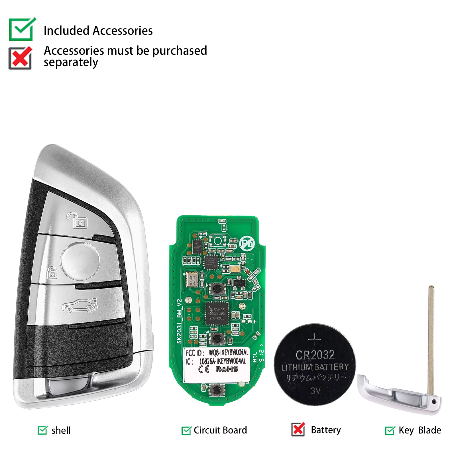 Clé Autel Razor Style IKEYBW003AL IKEYBW004AL pour BMW 3 4 boutons clé universelle intelligente fonctionnant avec programmeur de clé MaxiIM KM100 E
