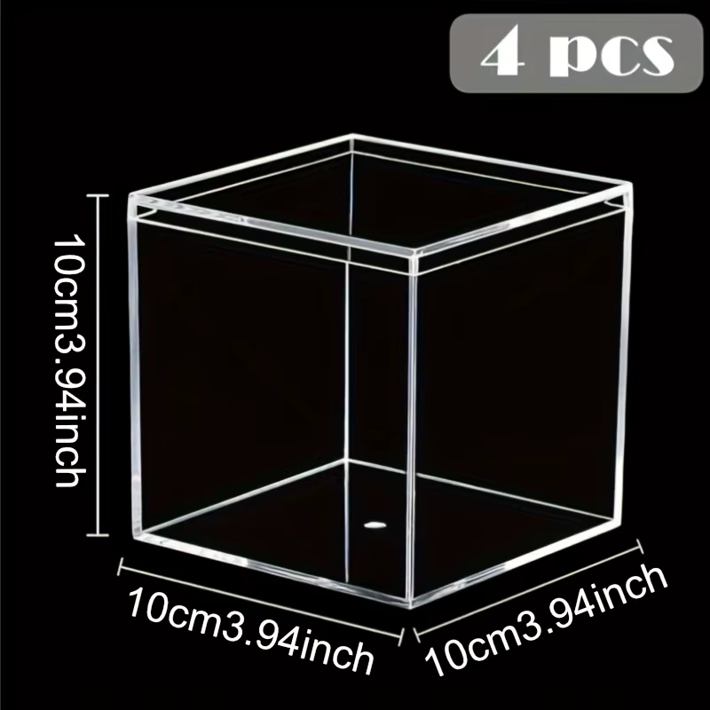 Boîte acrylique transparente avec couvercle