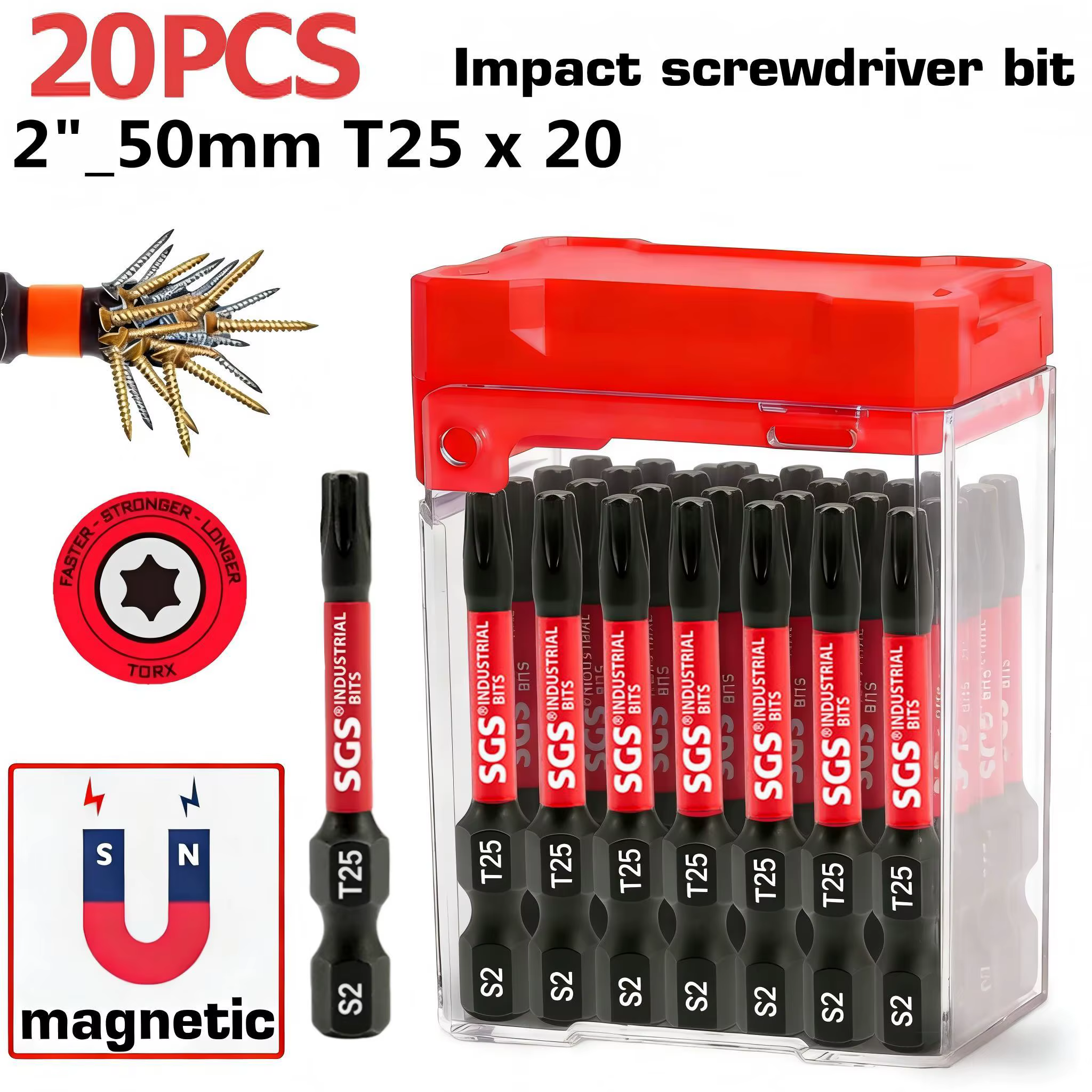 10/20 embouts de tournevis Torx industriels en acier S2