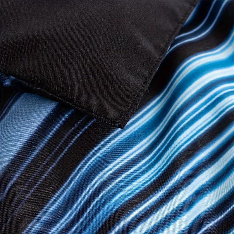 Ensemble de housse de couette 3 pièces, housse de literie 3D bleue et noire, décor de chambre pour hommes femmes adultes, tissu confortable et doux sans noyau d'oreiller