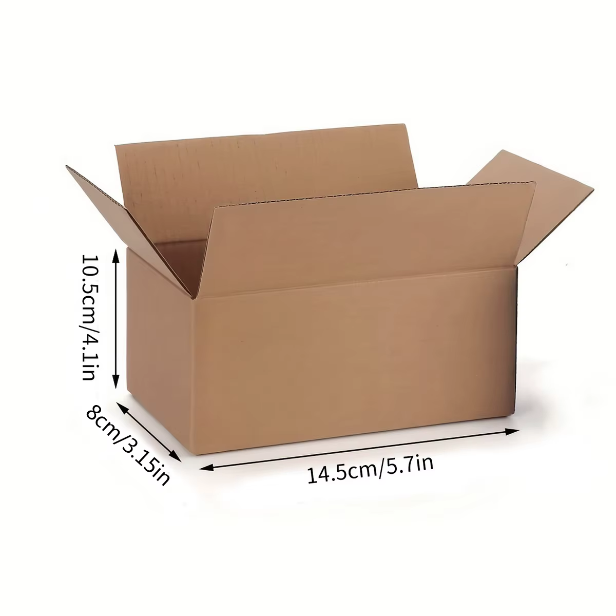 Boîte de courrier en carton ondulé marron avec couvercles