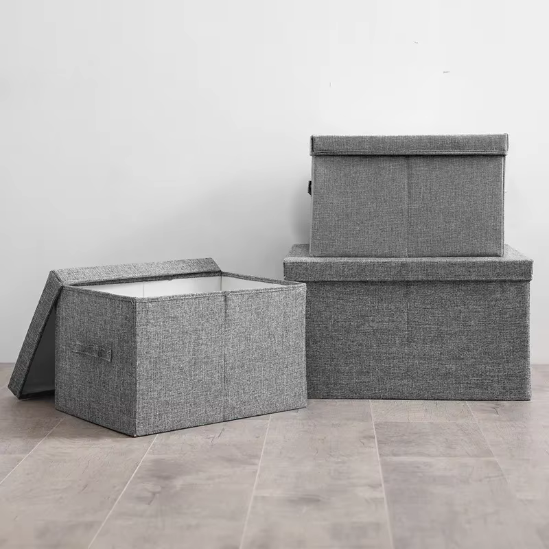 Boîtes de rangement en tissu avec couvercles
