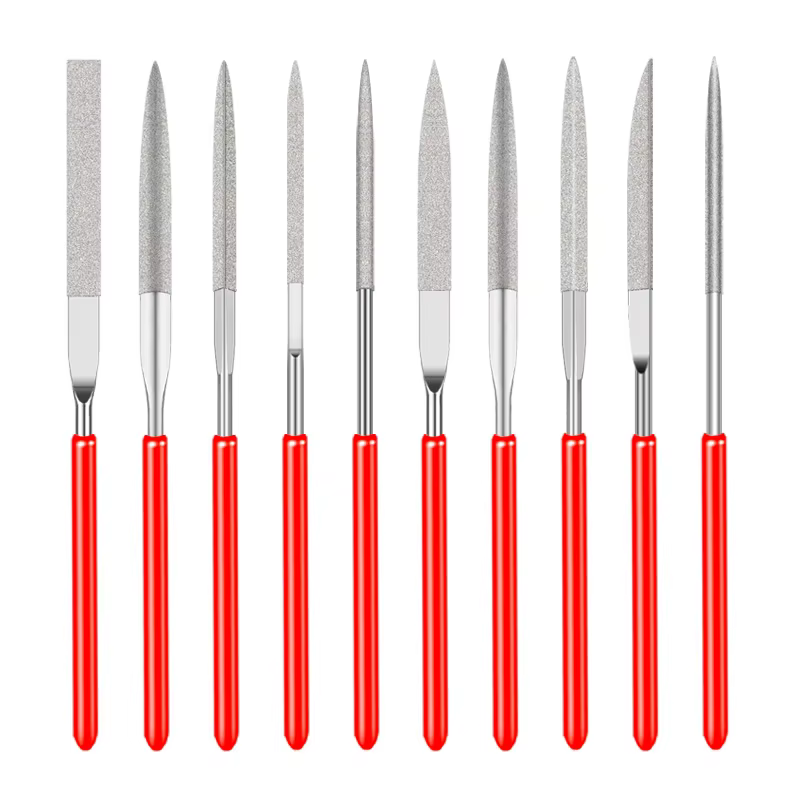 10 pièces diamant aiguille fichier ensemble 3x140mm Mini