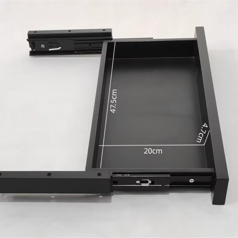  Tiroir sous bureau 48 cm en ABS, organisateur multifonctionnel, plateau de rangement coulissant pour table d'ordinateur, silencieux pour la maison