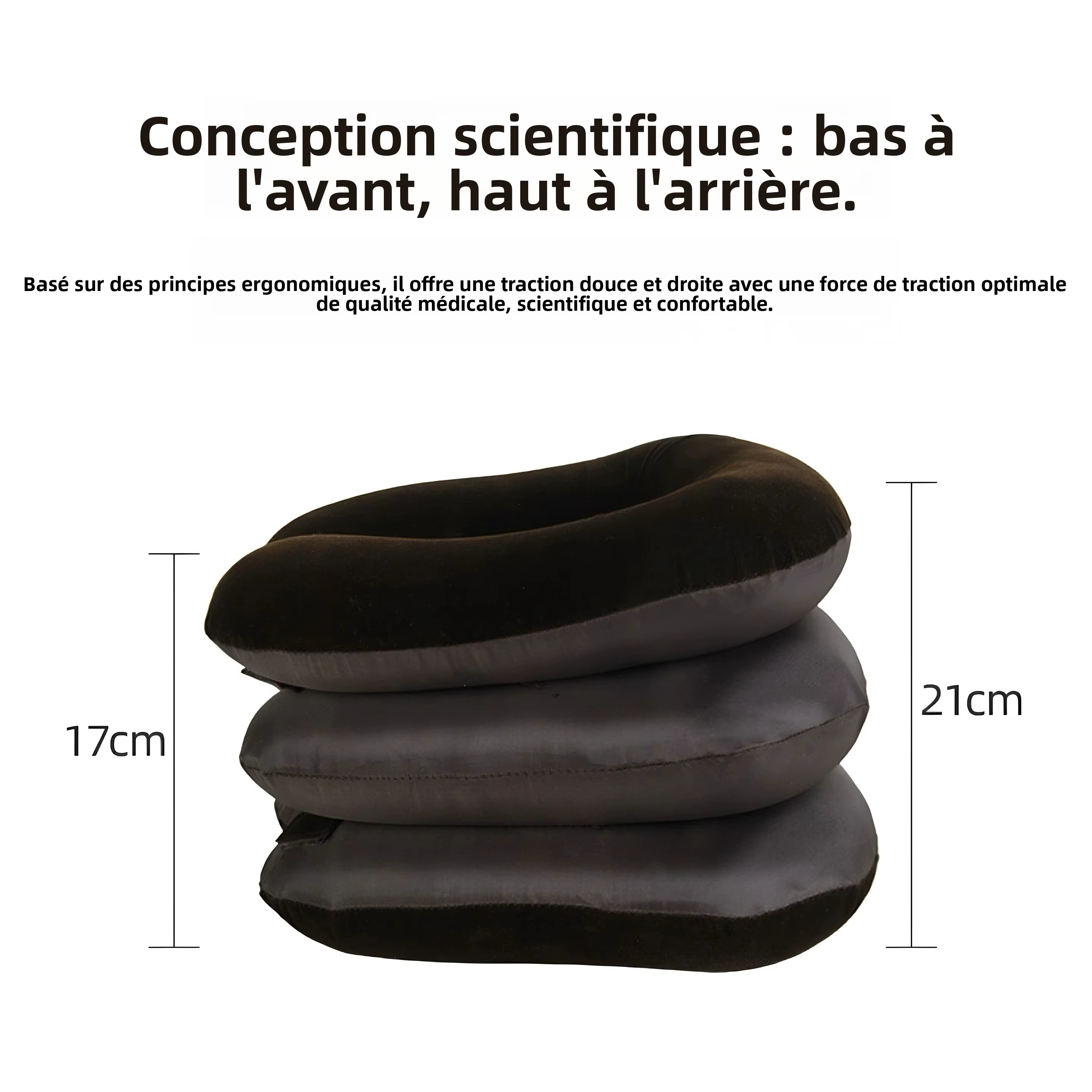 Collier de traction cervical gonflable à tube unique 3 couches