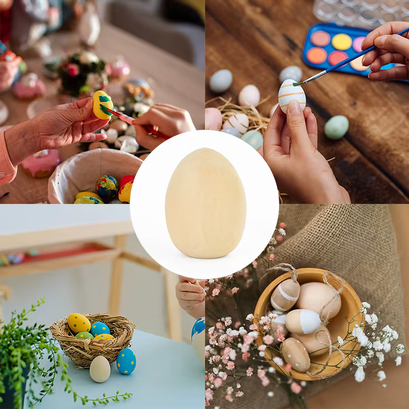 Oeufs de pâques en bois