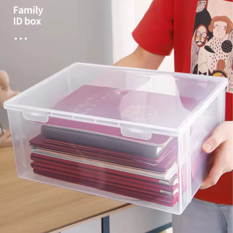 Boîte de rangement carrée transparente en plastique