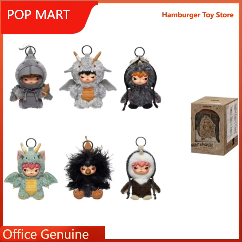 POP MART Hirono Mist Walker Series Blind Box, Pendentif en vinyle et peluche, Figurine Anime Kawaii, Boîte mystère, Figurine de collection Tide Play, Jouet décoratif