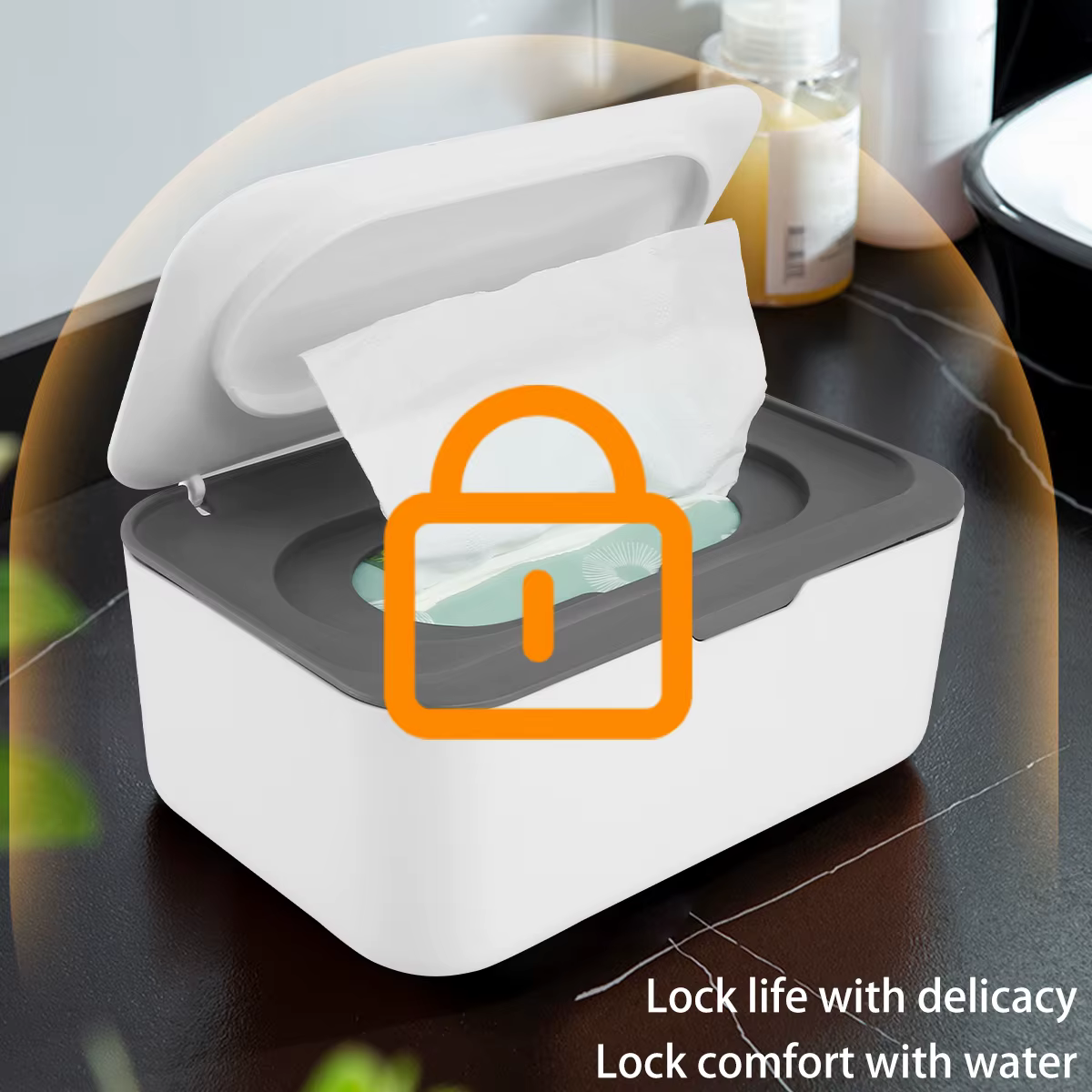1 Boîte Distributrice de Lingettes Humides Portable avec Couvercle