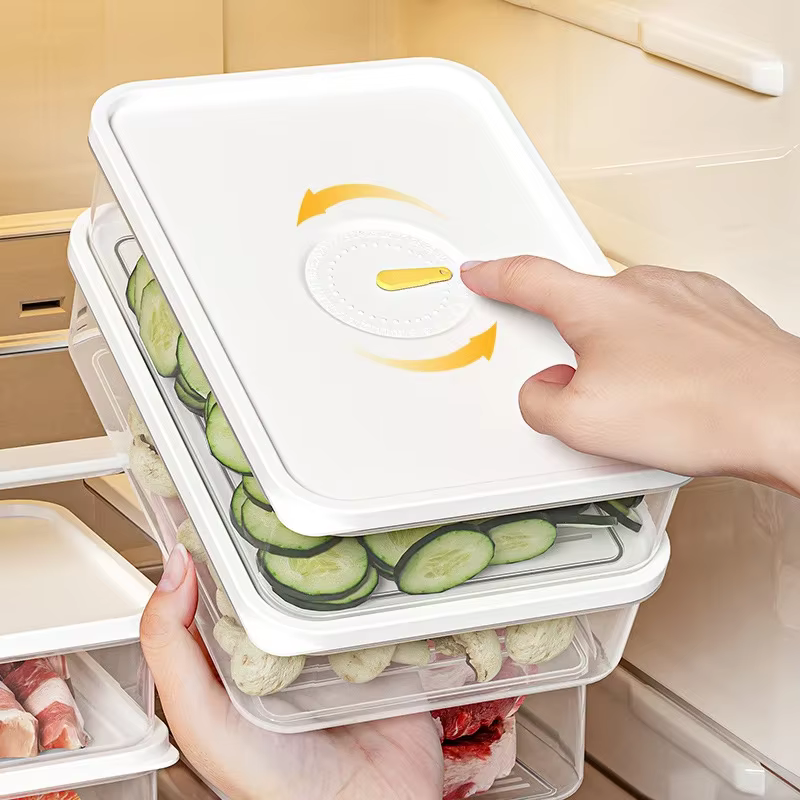 Transparent 950ML réfrigérateur stocke bac à légumes aliments frais fruits conteneur en plastique micro-ondable Bento