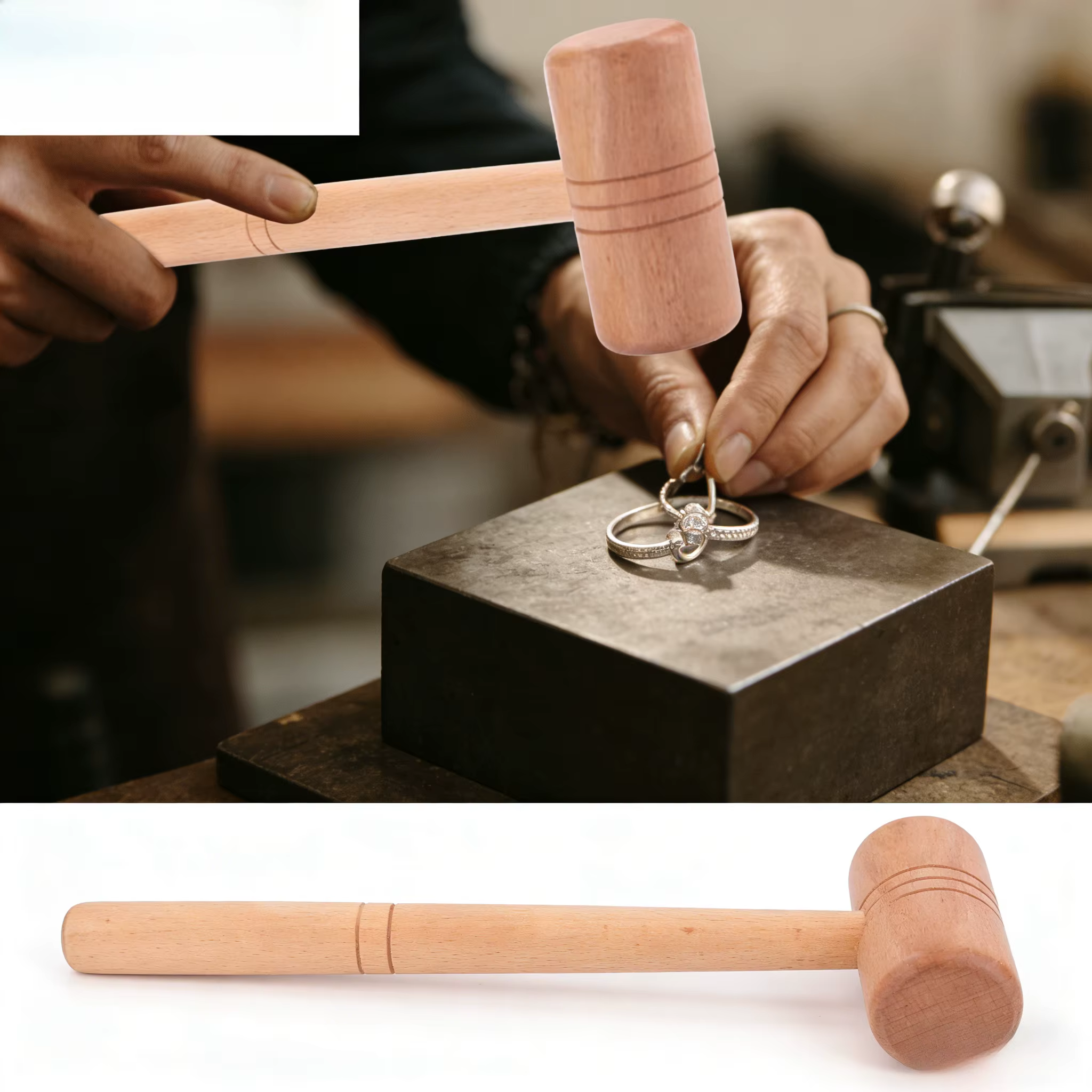 Marteau en bois - Outil de réparation de bijoux pour l'or