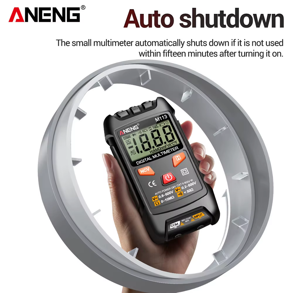 ANENG M113 multimètre Intelligent 1999 compte numérique AC/DC compteur de tension Ohm NCV mesure Mini Instruments outil de Test d'électricité