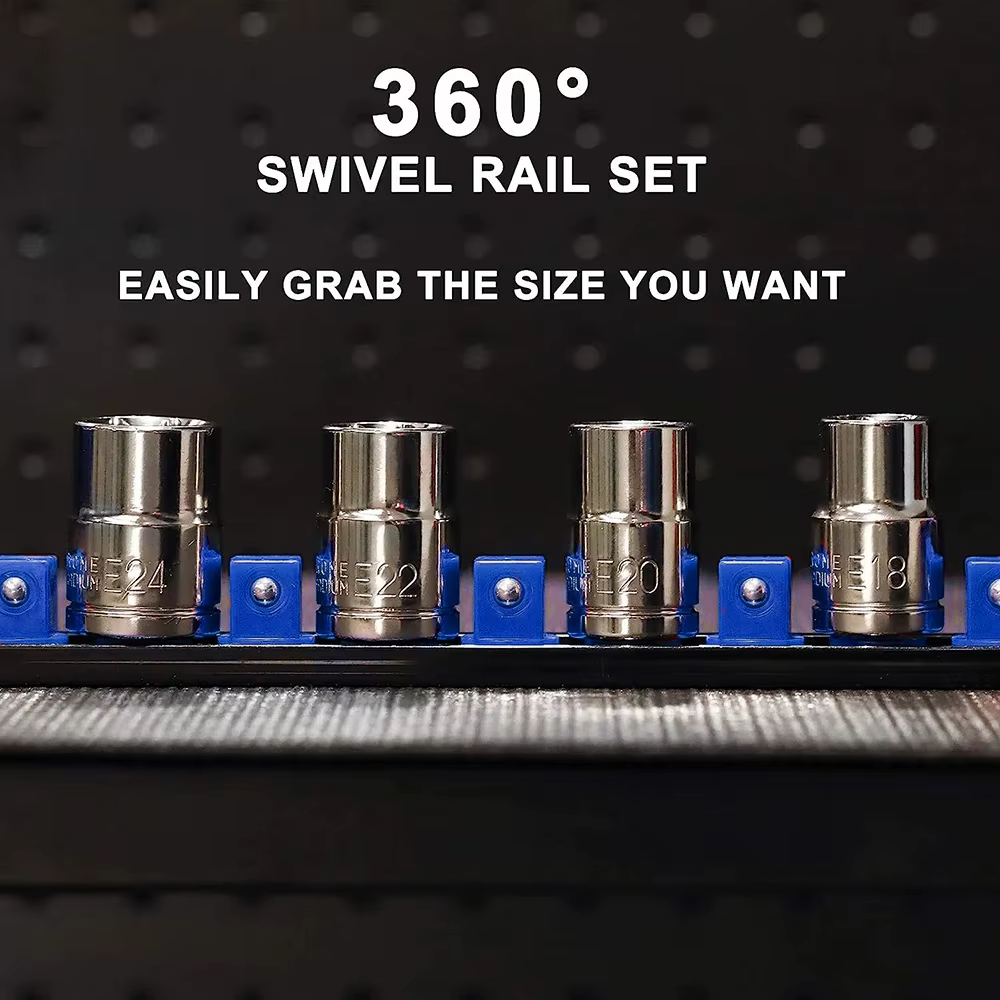 1 pièce 360 ° Organisateur de douilles pivotantes 1/4 3/8 1/2