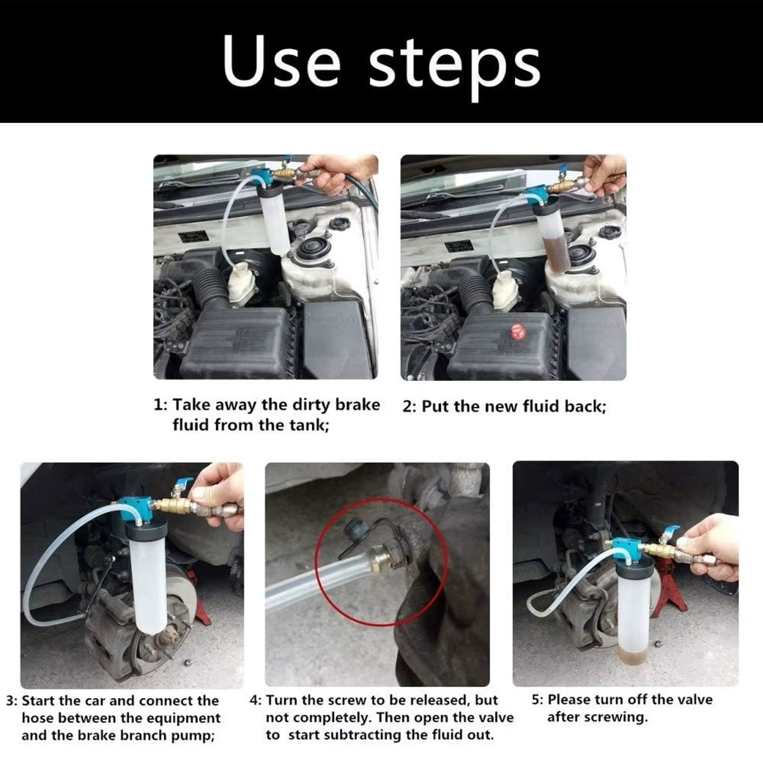 Outil de vidange de liquide de frein pour voiture