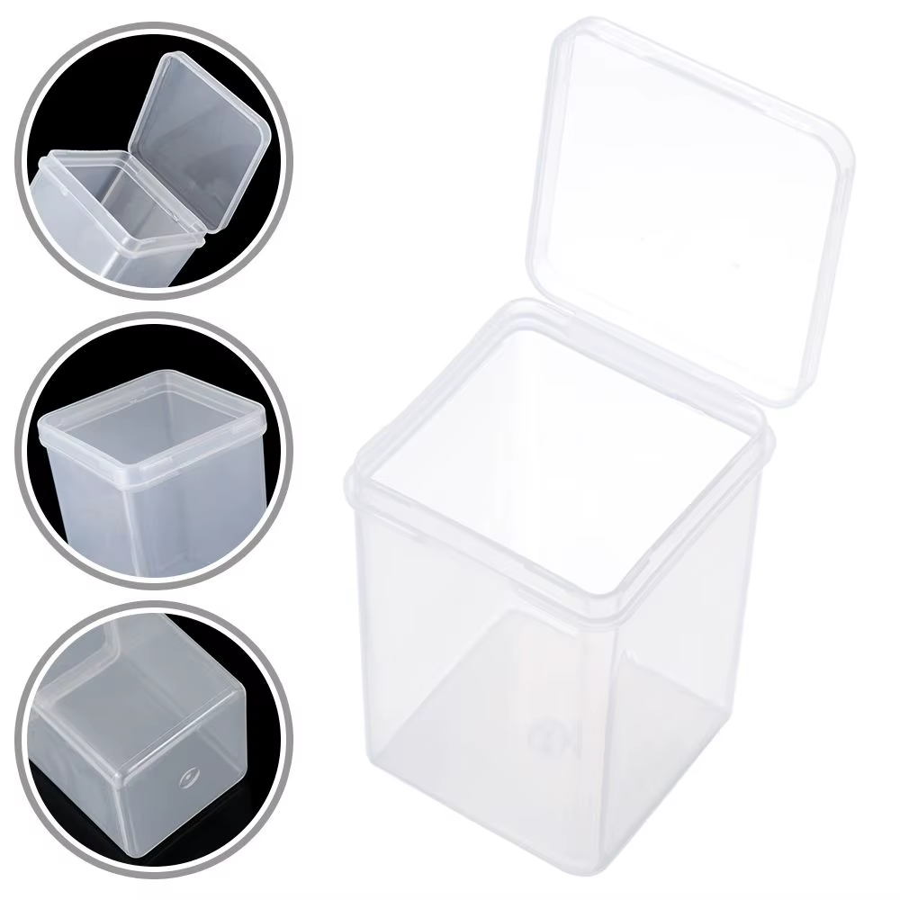 3TANSmall-Boîte de rangement carrée transparente en plastique