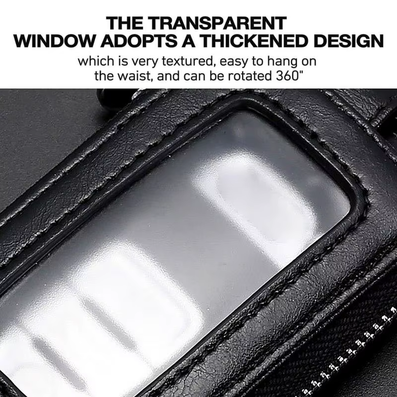 Étui en cuir unisexe pour clés de voiture, porte-clés multifonction, organisateur de clés, pochette pour télécommande de voiture