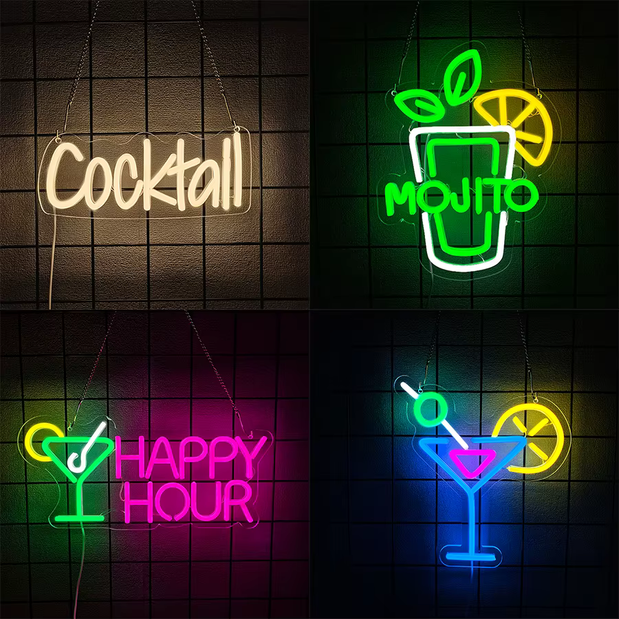 Enseigne néon LED Happy Hour