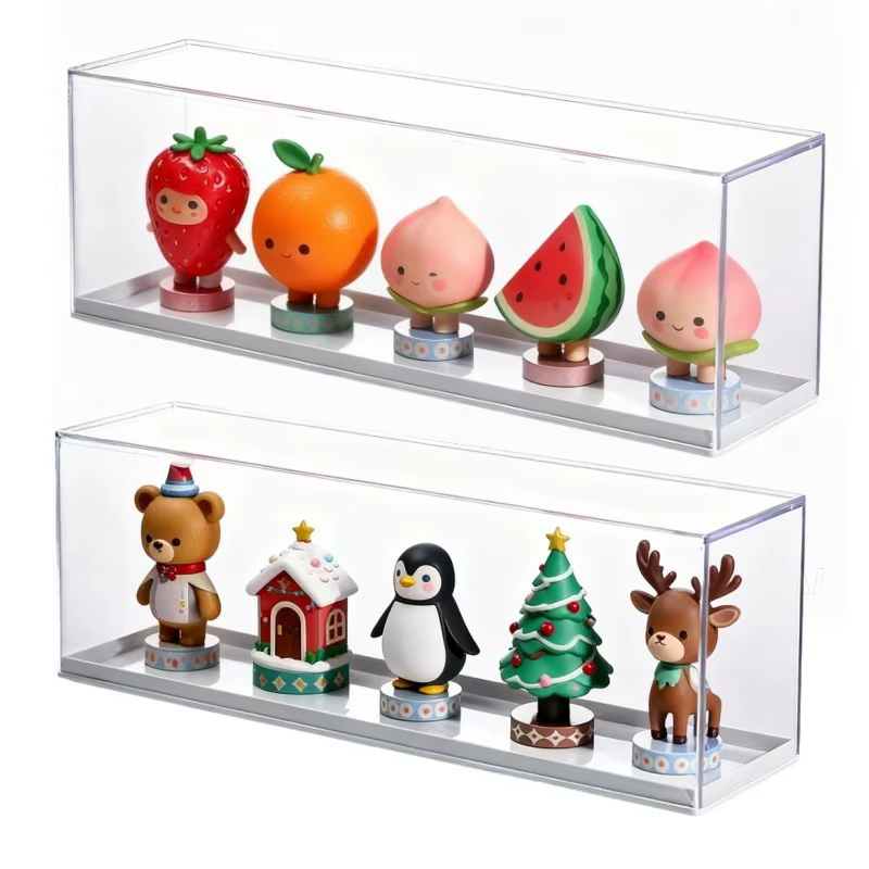 Mallette de rangement d'affichage en acrylique pour figurine d'action, boîte de rangement transparente anti-poussière pour figurines, boîte aveugle empilable, affichage étagé
