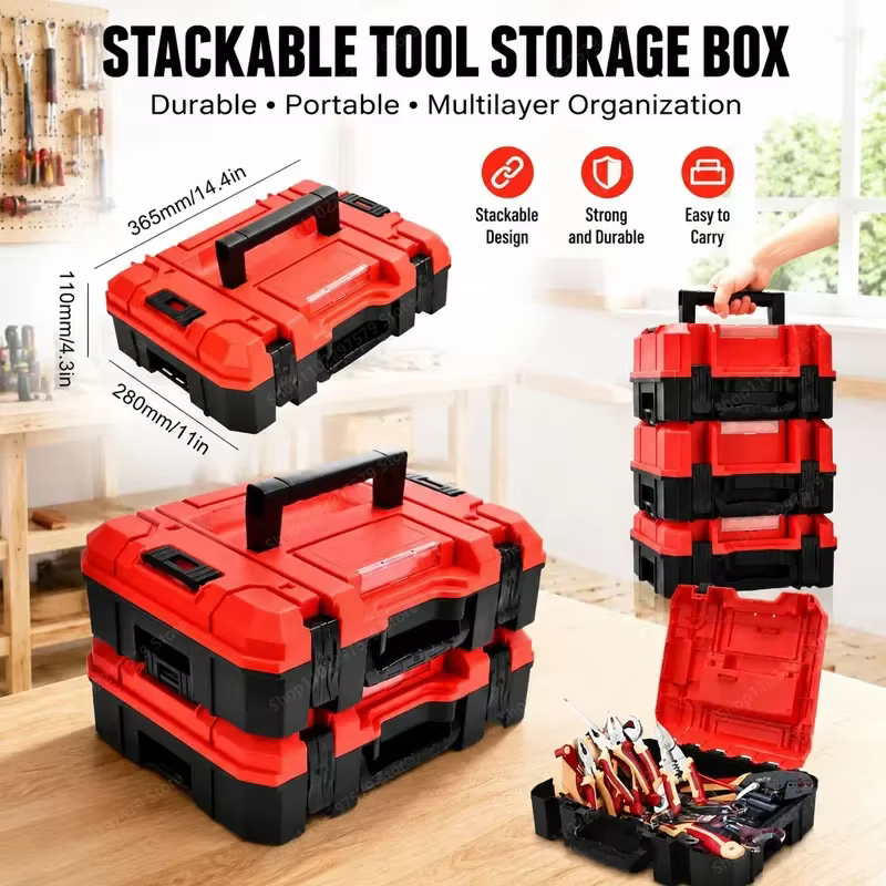 Boîte à outils multifonctionnelle avec compartiments de rangement durables