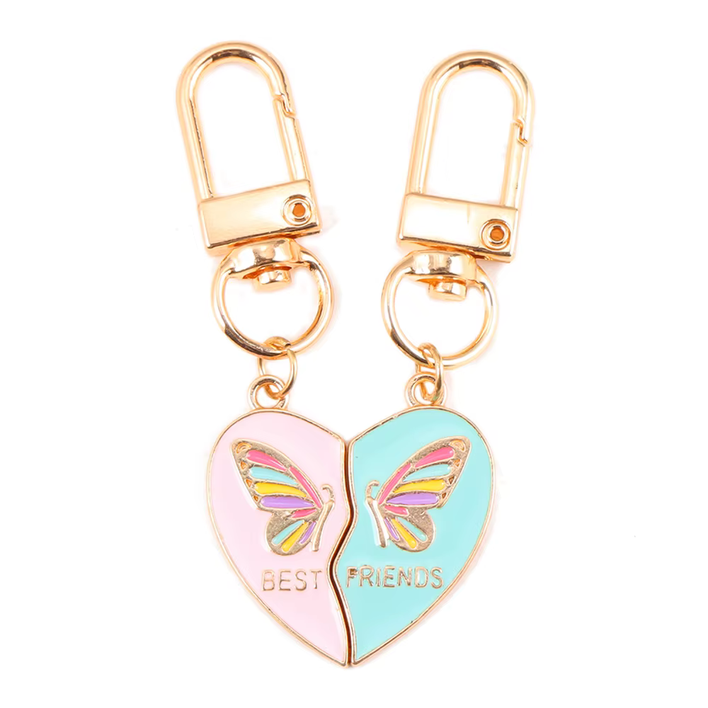 Meilleur ami porte-clés émail amour coeur épissure pendentif
