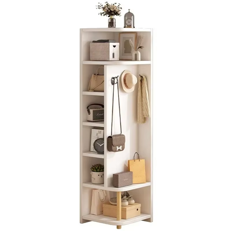 Armoire de rangement d'angle pour la maison, meuble simple pour entrée, porte-manteau, vitrine d'angle murale, bibliothèque sur pied, meuble de chambre
