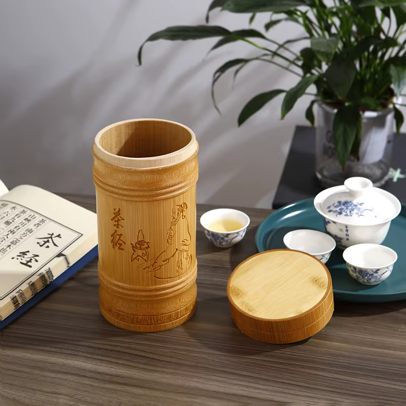 Boîte de rangement de thé en bambou de style chinois