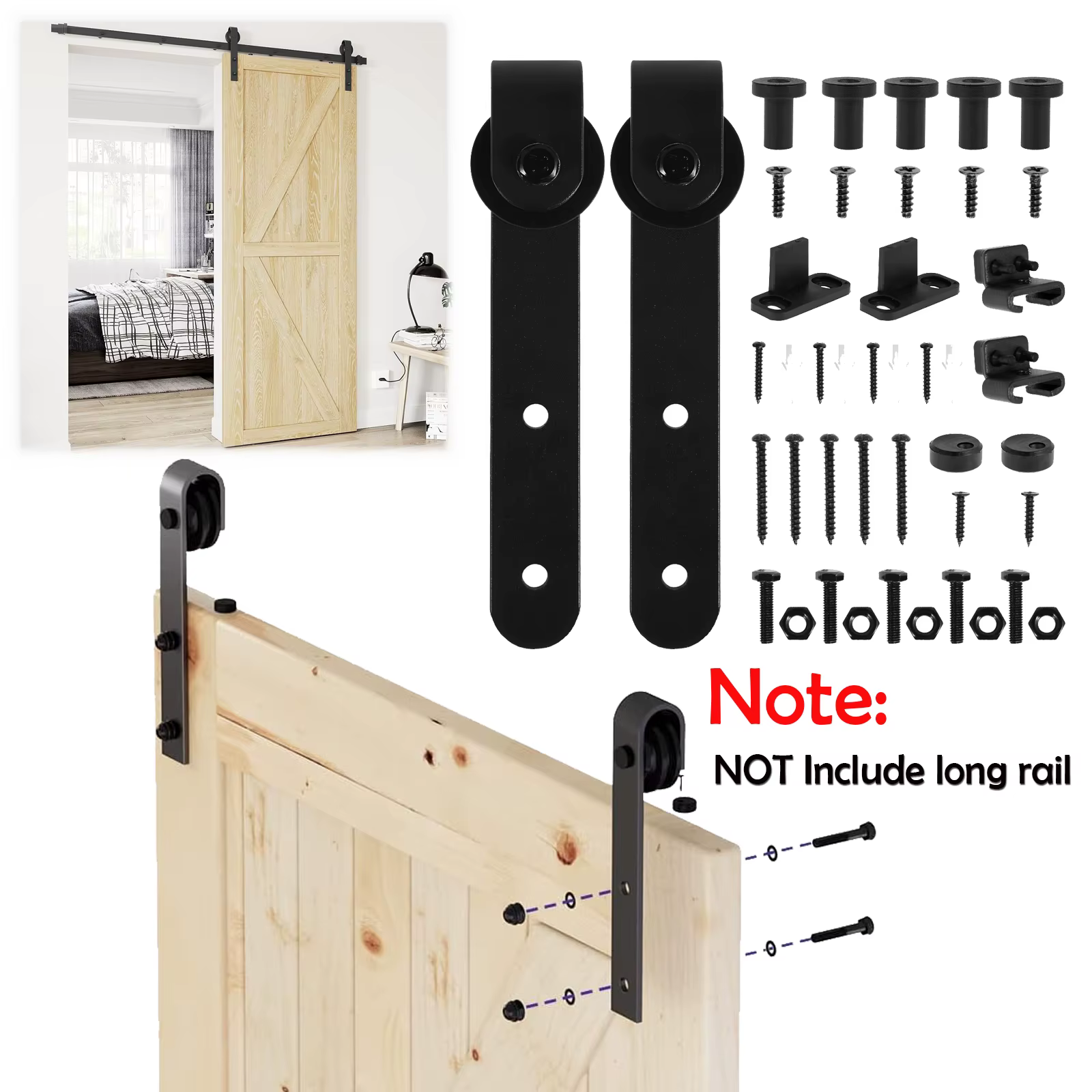 Kit de quincaillerie pour porte de grange