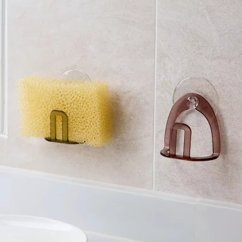 Étagère de rangement de cuisine à ventouse pour évier, support de rangement pour salle de bain, porte-serviettes, porte-savon, support pour éponge, crochets pour peignoirs