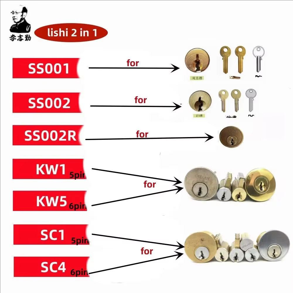 KW5 SC1 SC4 LISHI 2IN1 bricolage clé serrurier outil pour serrure à la maison