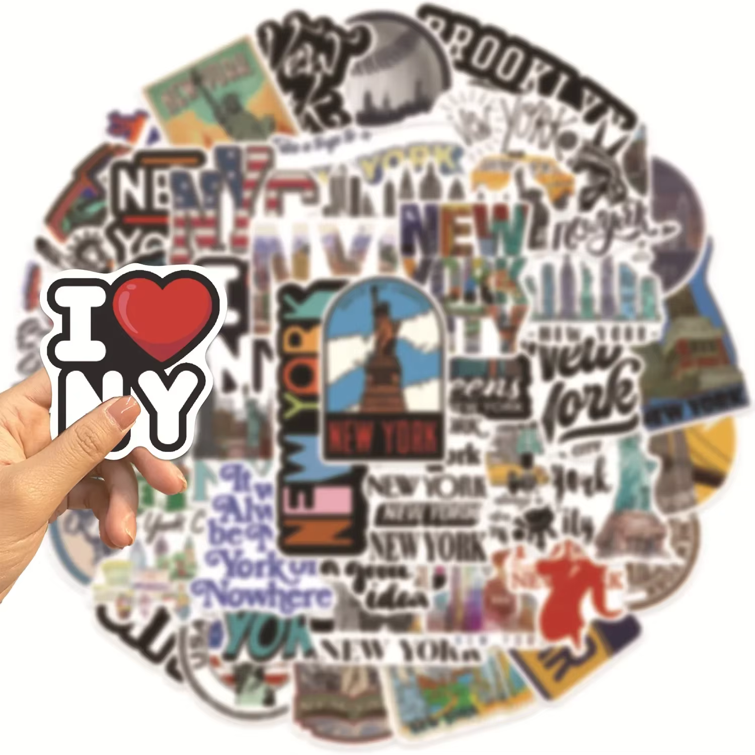 50/100 pièces mignon New York ville voyage autocollants esthétiques décalcomanies bricolage