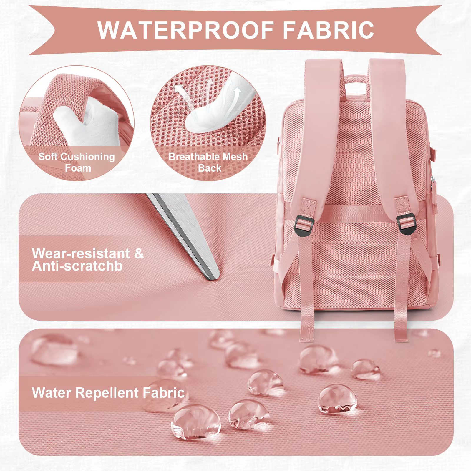 Lot de 3 sacs à dos de cabine Ryanair 40x30x20cm avec pompe manuelle et compression sous vide - Sac de voyage en nylon durable pour les courts séjours
