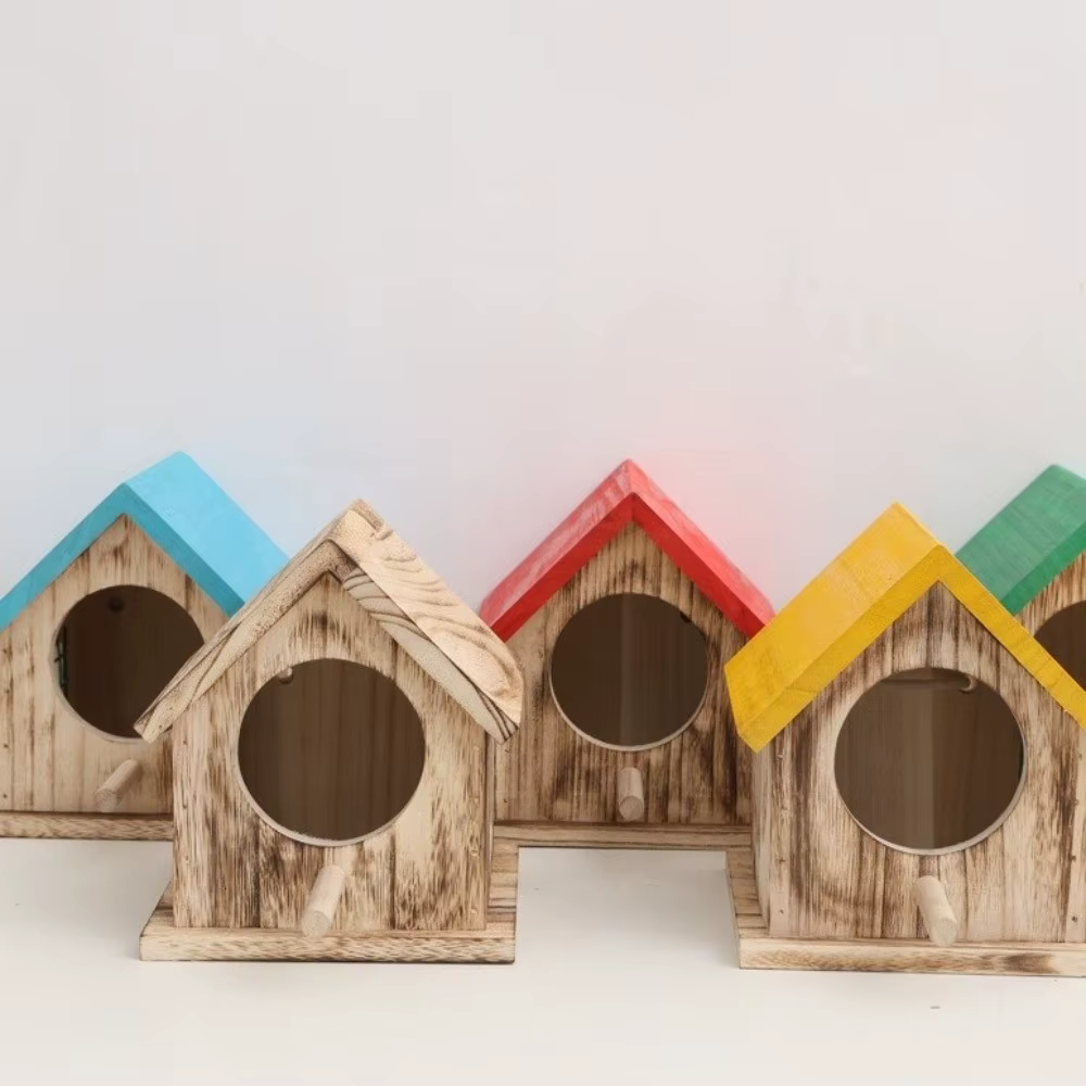 Nichoir pour oiseaux en bois imperméable fait à la main avec ventilation
