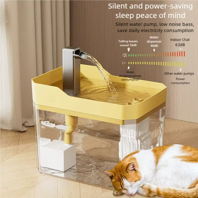 Fontaine à eau transparente pour chat à recirculation automatique