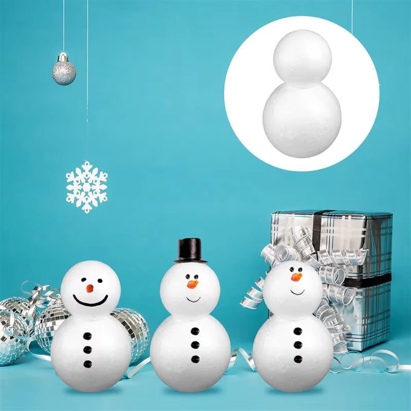 Nouveau design – 20 boules en polystyrène pour bonhomme de neige