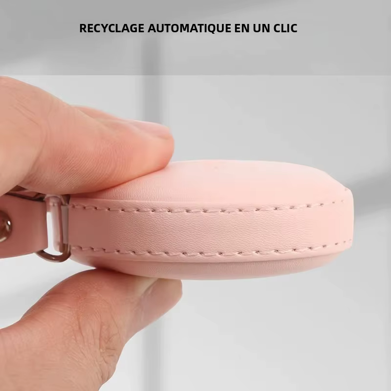 1 pièce Mètre Ruban Multifonctionnel en Cuir PU Rose Motif Cœur - Règle de Mesure pour Taille et Poitrine pour Usage