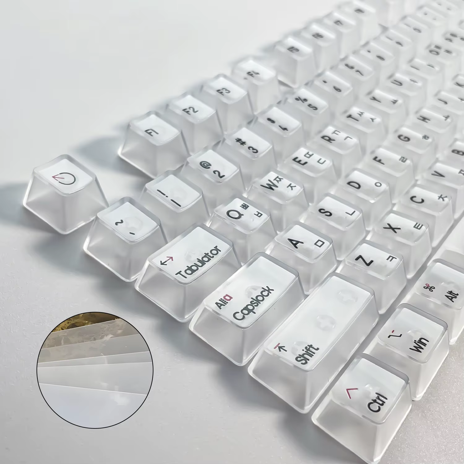 Capuchons de touches transparents en langue russe et coréenne