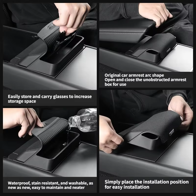 Plateau de rangement de lunettes de Console centrale pour Tesla modèle 3 Highland modèle Y Juniper, boîte de rangement de voiture en Silicone, organisateur d'accessoires