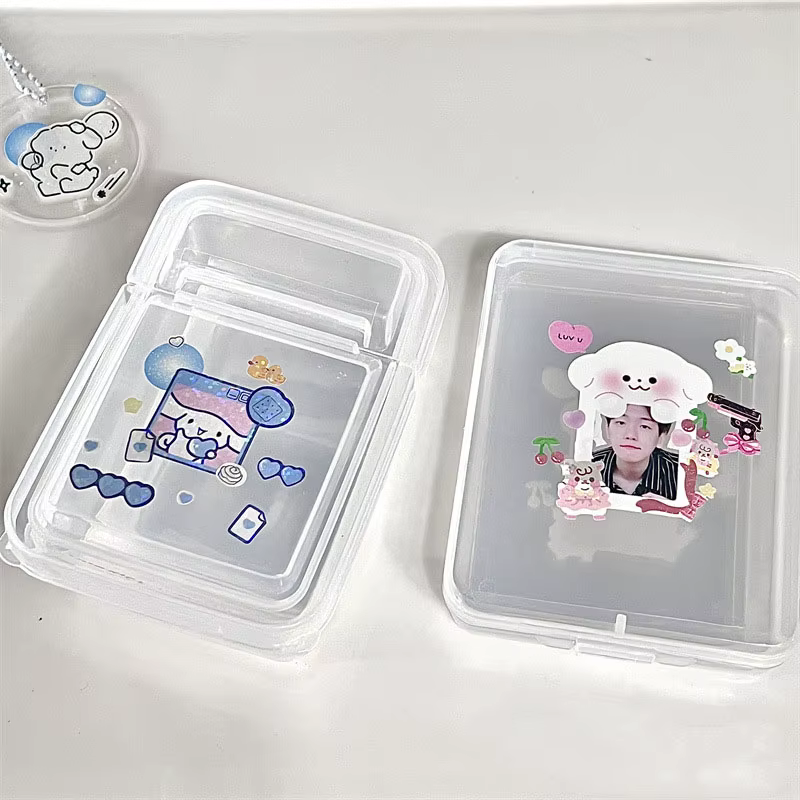 Boîte de rangement en plastique transparent avec couvercle